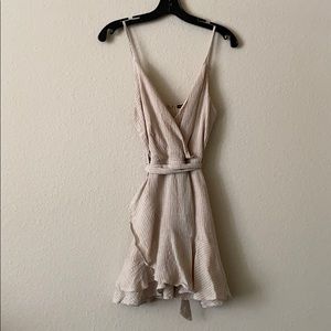 Tan wrap dress
